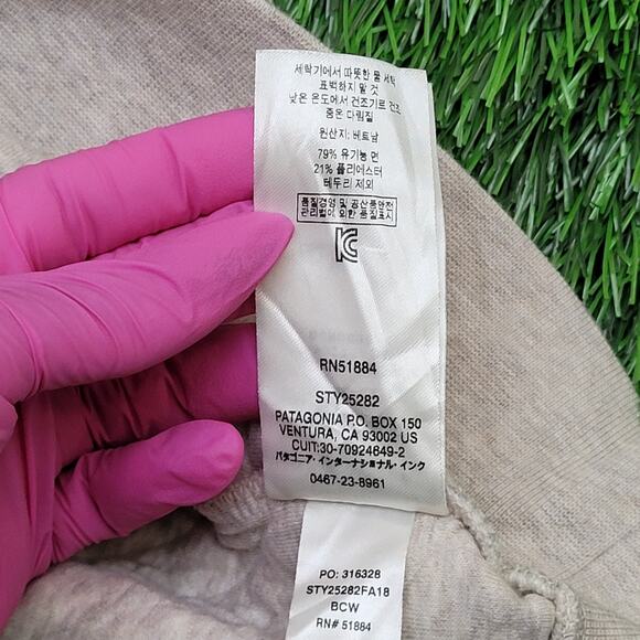 Patagonia Pullover Sweater Small 19x22 Beige Blue - Picture 9 of 16